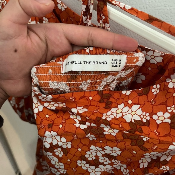Faithfull the Brand Orange Floral Dress - Picture 8 of 9